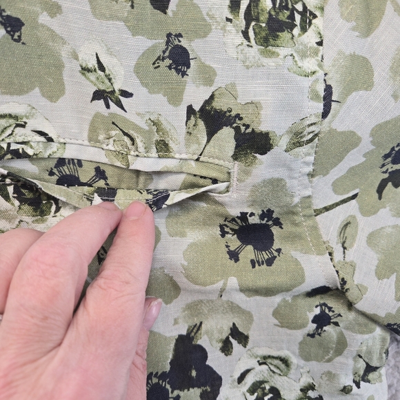 Brooklyn Brigade Green Rose Camp Shirt Linen Blend Short Sleeve Size Small S New - Picture 2 of 9